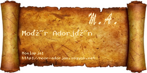 Moór Adorján névjegykártya